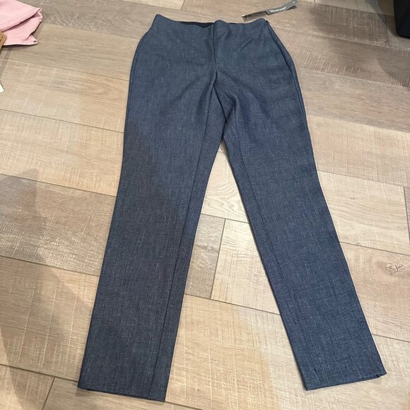 LOFT WOMENS SIZE 0 DENIM COLOR PANTS NEW HIGH WAIST CURVY SKINNY SIDE ZIP - Picture 2 of 11